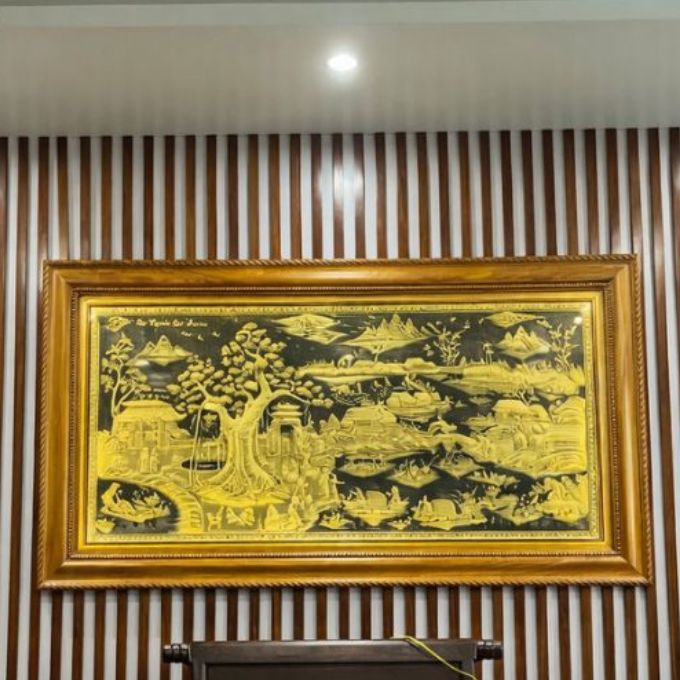 Tranh đồng cội nguồn quê hương | Dập nổi chế tác thủ công