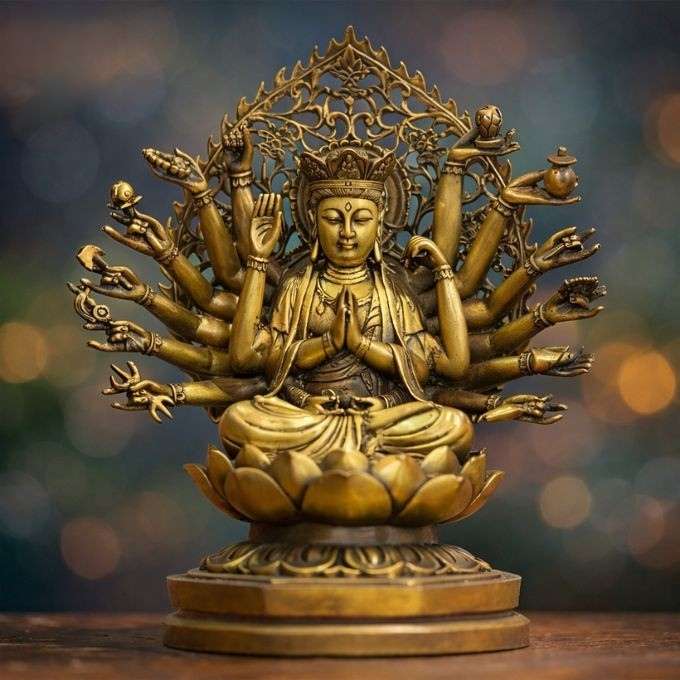 Tượng Chuẩn Đề bằng đồng cao cấp – Chế tác thủ công