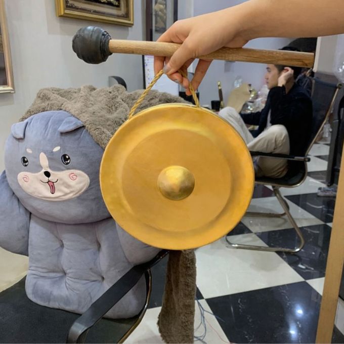 Chiêng đồng cỡ nhỏ 25cm | Đồng vàng nguyên tấm