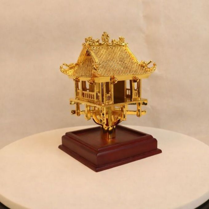Chùa Một Cột đồng vàng | 18cm x 11.5cm x 11.5cm
