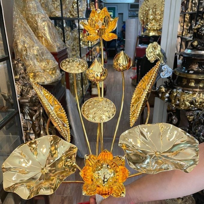 Hoa sen đồng vàng – Vật phẩm phong thủy và Trang trí cao cấp