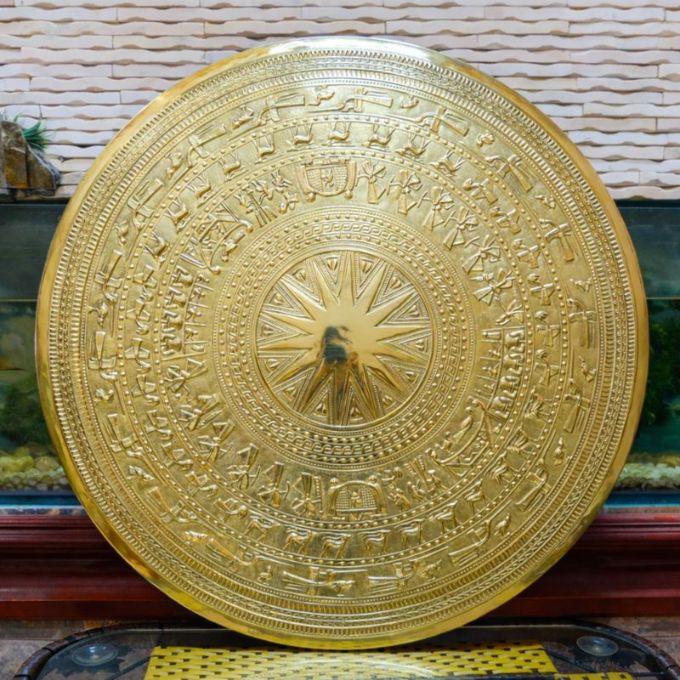 Mặt trống đồng treo tường Đồng vàng | Đầy đủ kích thước