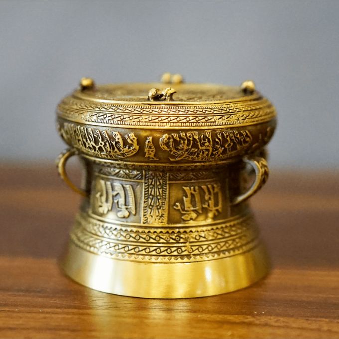 Quả trống đồng nhỏ tinh xảo | Kích thước 10cm x 10cm x 9cm