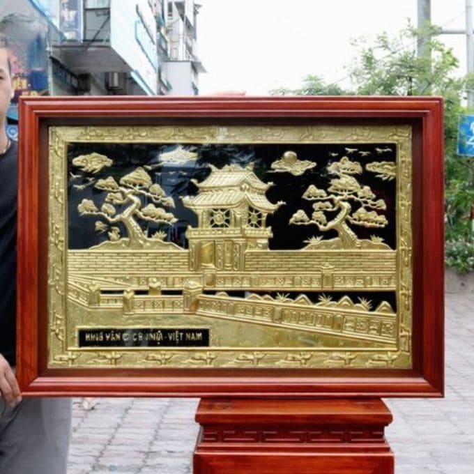 Tranh Đồng Khuê Văn Các – Nguyên tấm chạm thủ công