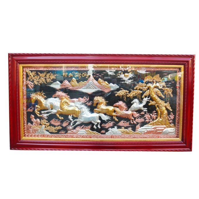 Tranh đồng Mã Đáo Thành Công khảm tam khí | 1m75x85cm