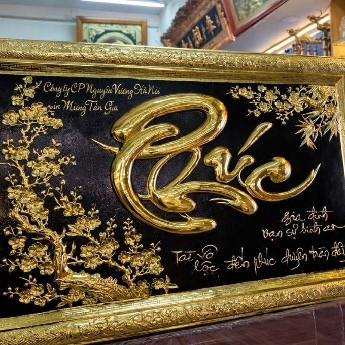 Tranh đồng mừng tân gia chữ Phúc – Quà tân gia sang trọng
