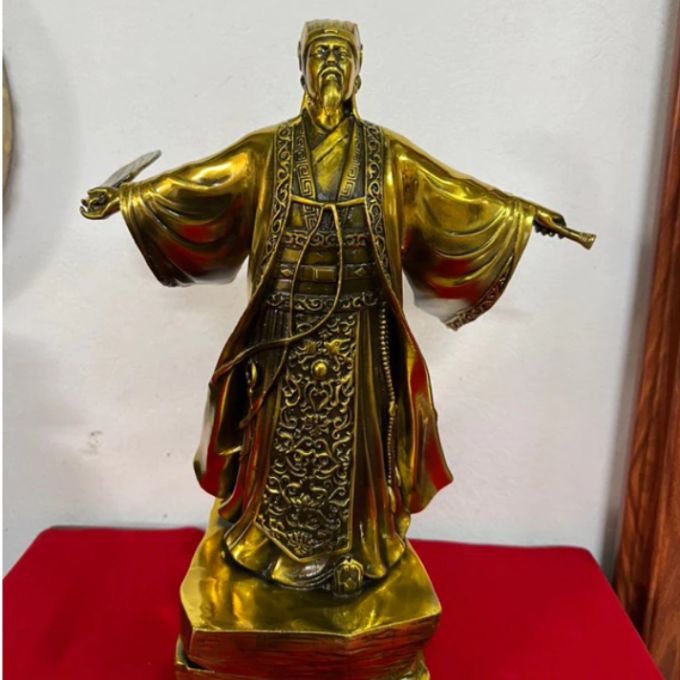 Tượng Gia Cát Lượng Đón Gió đồng thau cao cấp