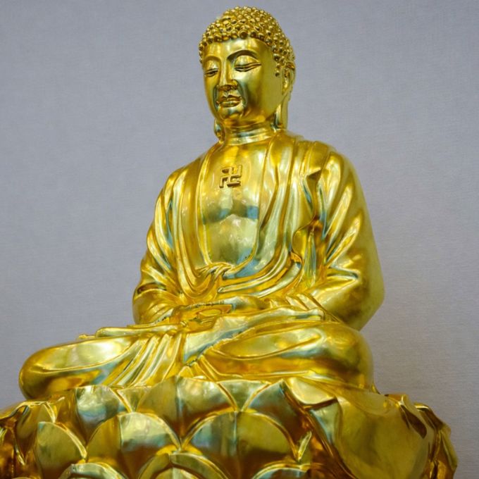 Tượng phật bằng đồng dát vàng | Tượng A Di Đà 20–60cm